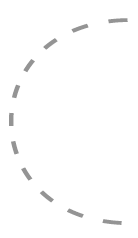 dashed line curved down